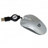 Mini Mouse Retrátil USB Prata MS3207-2 800DPI C3 Tech